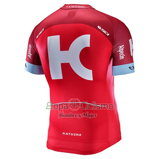 Katusha Alpecin Ropa Ciclismo Culotte Corto 2017 Mangas Cortas Rojo